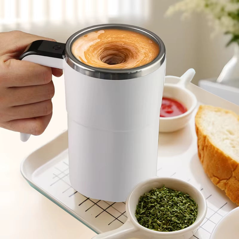 380ML Mini Electric Self-Mixing Coffee Mug - IP67 Waterproof, Food Safe, USB Rechargeable Automatic Magnetic Cup for Tea